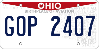 OH license plate GOP2407