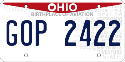 OH license plate GOP2422