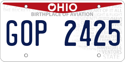 OH license plate GOP2425