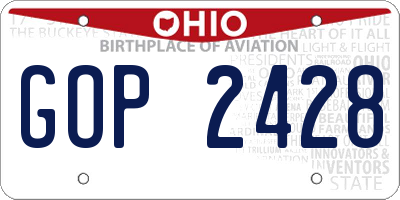 OH license plate GOP2428