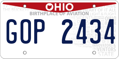 OH license plate GOP2434