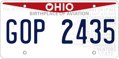 OH license plate GOP2435