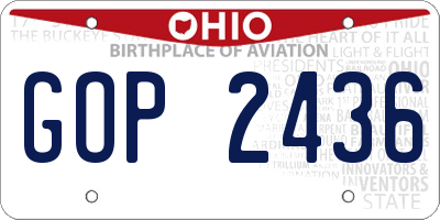 OH license plate GOP2436