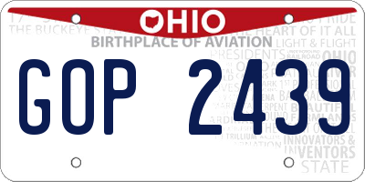 OH license plate GOP2439