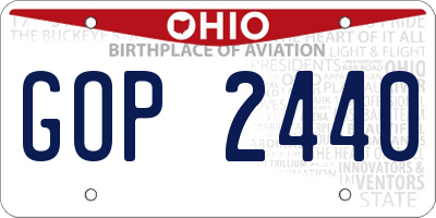 OH license plate GOP2440