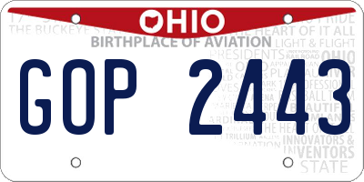 OH license plate GOP2443