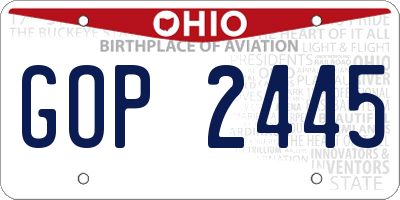 OH license plate GOP2445