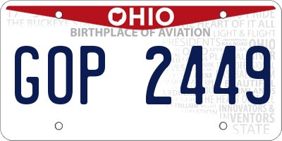 OH license plate GOP2449