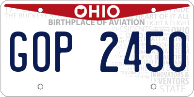 OH license plate GOP2450