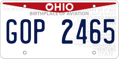 OH license plate GOP2465