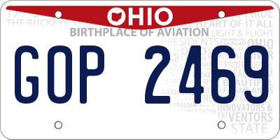 OH license plate GOP2469
