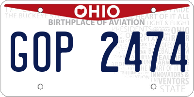 OH license plate GOP2474