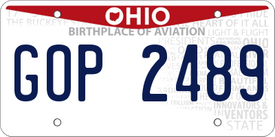 OH license plate GOP2489