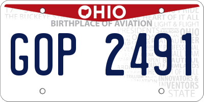 OH license plate GOP2491