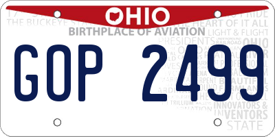 OH license plate GOP2499