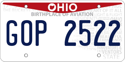 OH license plate GOP2522