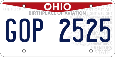 OH license plate GOP2525