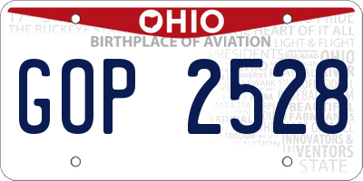 OH license plate GOP2528