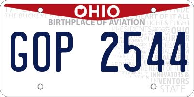 OH license plate GOP2544