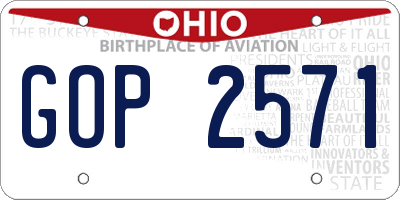OH license plate GOP2571