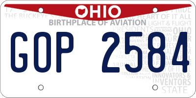 OH license plate GOP2584