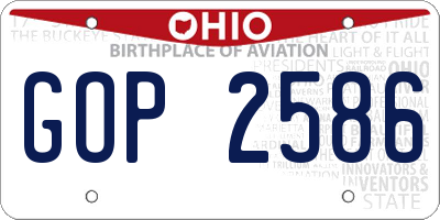 OH license plate GOP2586