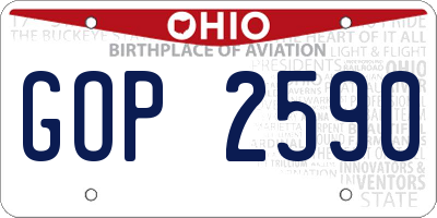 OH license plate GOP2590