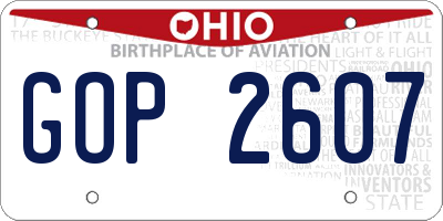 OH license plate GOP2607