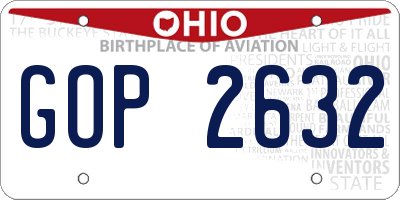 OH license plate GOP2632