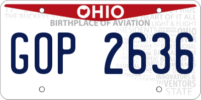 OH license plate GOP2636