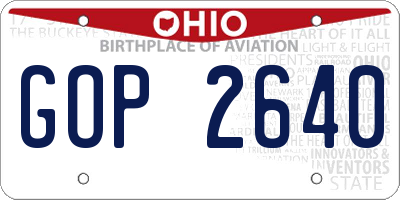 OH license plate GOP2640