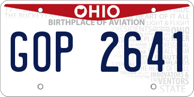 OH license plate GOP2641