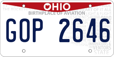 OH license plate GOP2646