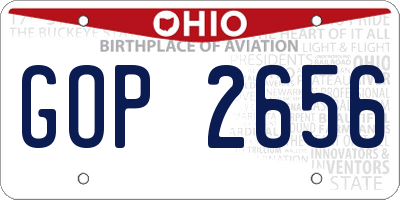OH license plate GOP2656