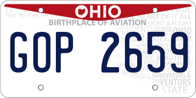 OH license plate GOP2659