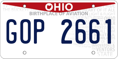 OH license plate GOP2661