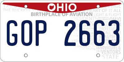 OH license plate GOP2663