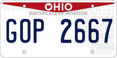 OH license plate GOP2667