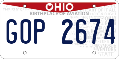 OH license plate GOP2674