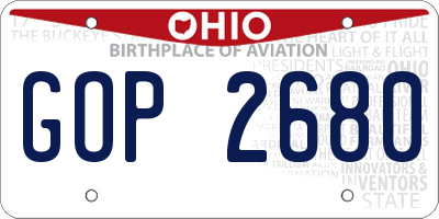 OH license plate GOP2680