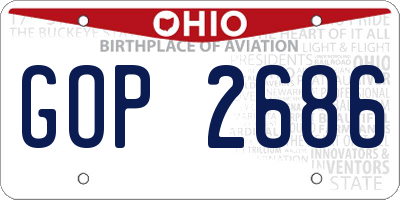 OH license plate GOP2686