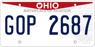 OH license plate GOP2687