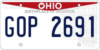 OH license plate GOP2691