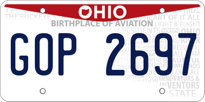 OH license plate GOP2697