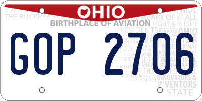 OH license plate GOP2706