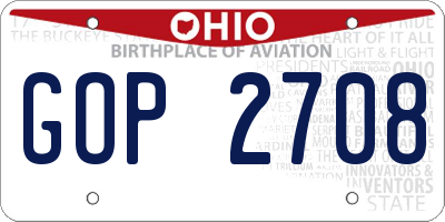 OH license plate GOP2708