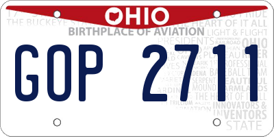 OH license plate GOP2711