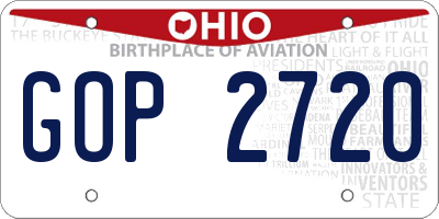 OH license plate GOP2720