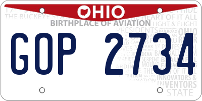 OH license plate GOP2734