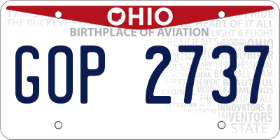 OH license plate GOP2737
